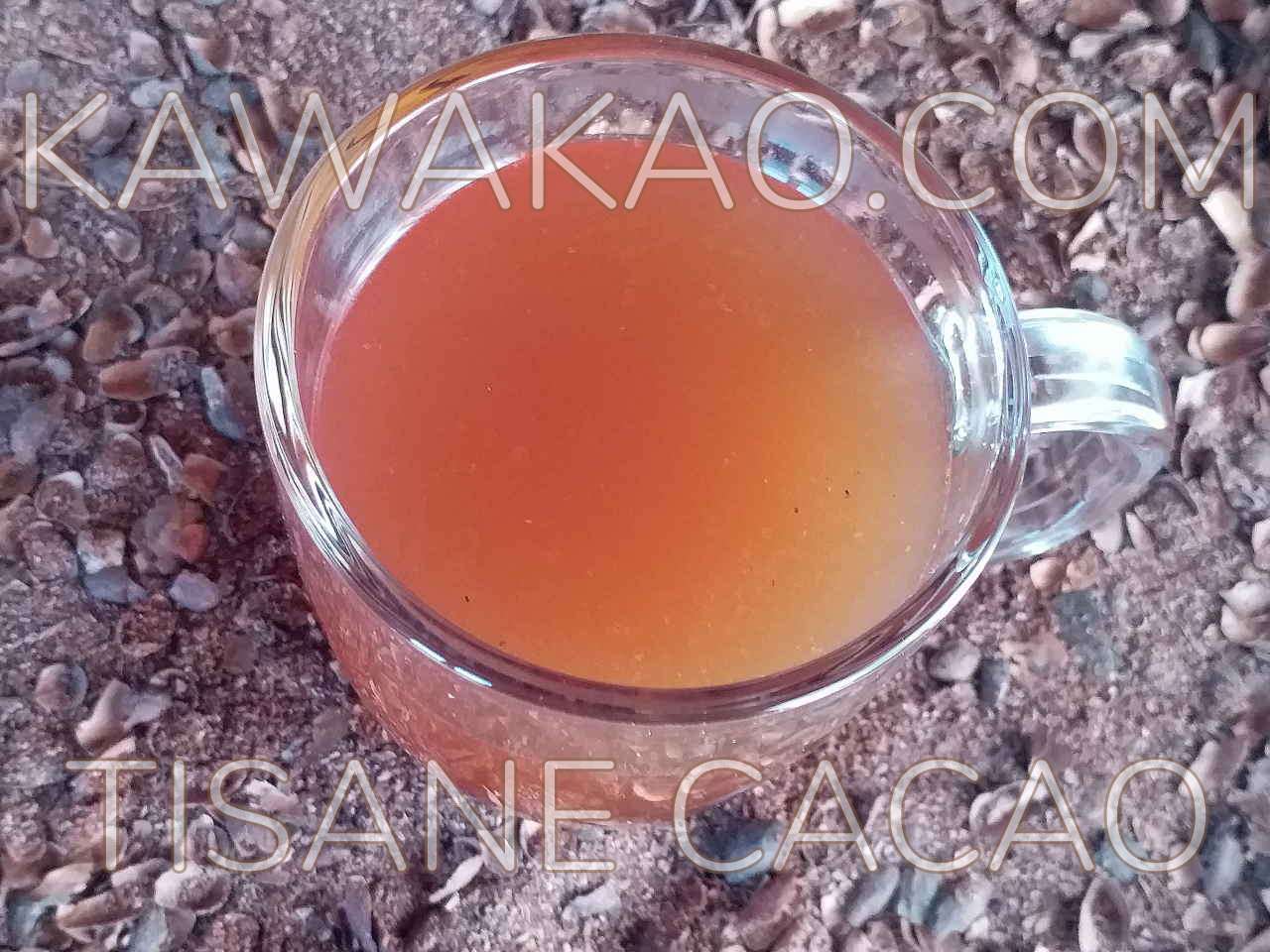 Préparation de la tisane de cosses de cacao torréfiées